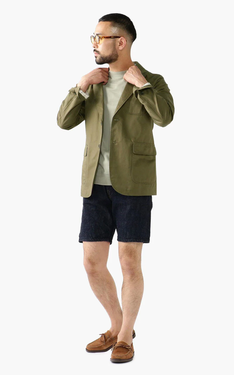 Beams Plus Cotton Twill 3-Button Jacket Olive - Image 4