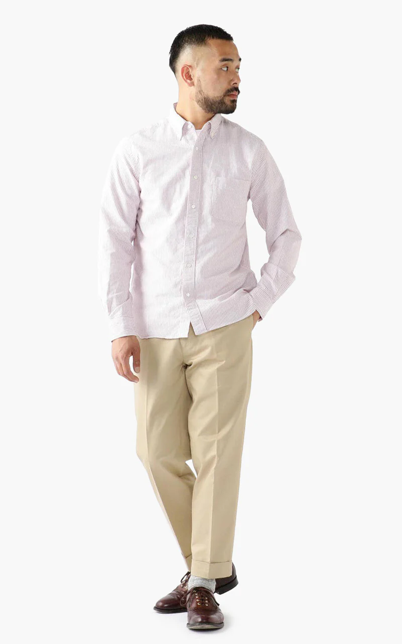 Beams Plus Cotton Twill Ivy Trouser Beige - Image 2