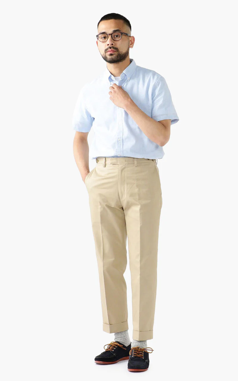 Beams Plus Cotton Twill Ivy Trouser Beige - Image 3