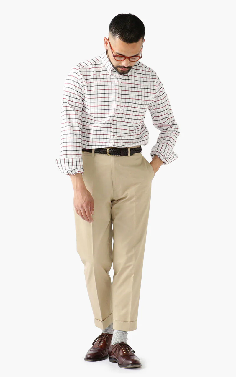 Beams Plus Cotton Twill Ivy Trouser Beige - Image 4