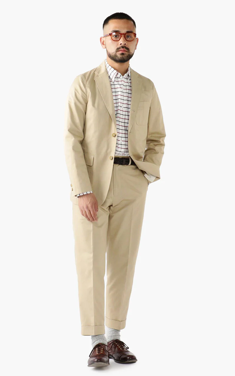 Beams Plus Cotton Twill Ivy Trouser Beige - Image 5