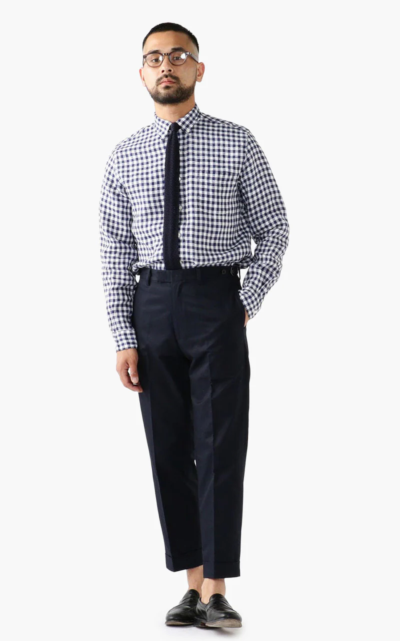 Beams Plus Cotton Twill Ivy Trouser Navy - Image 2