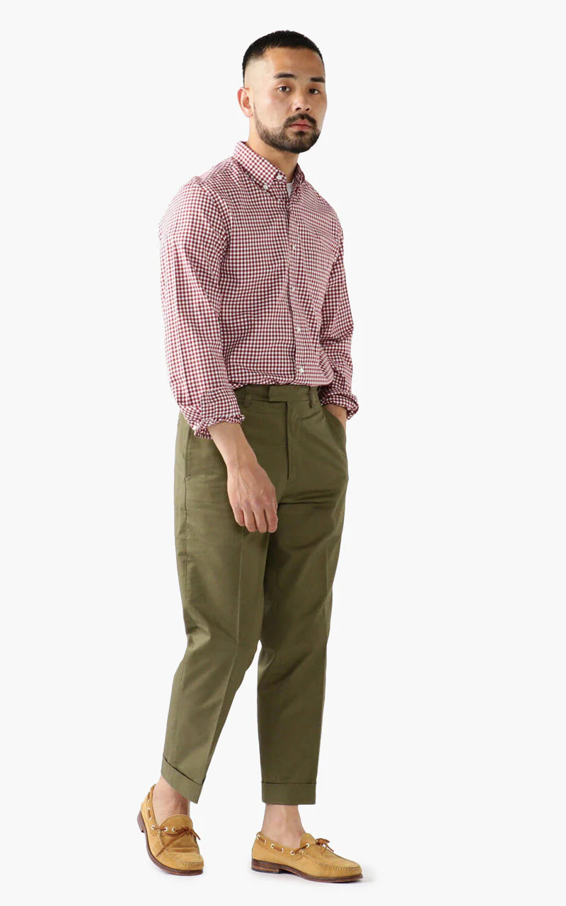 Beams Plus Cotton Twill Ivy Trouser Olive - Image 2