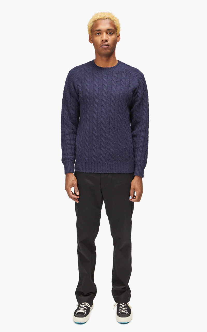 Beams Plus Crew Cable Shaggy 5G Navy - Image 2