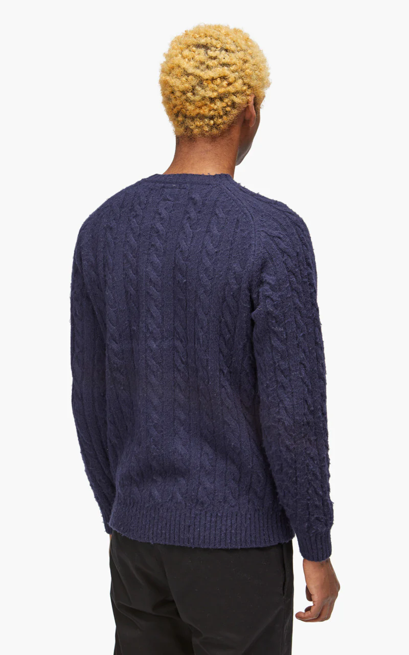 Beams Plus Crew Cable Shaggy 5G Navy - Image 5