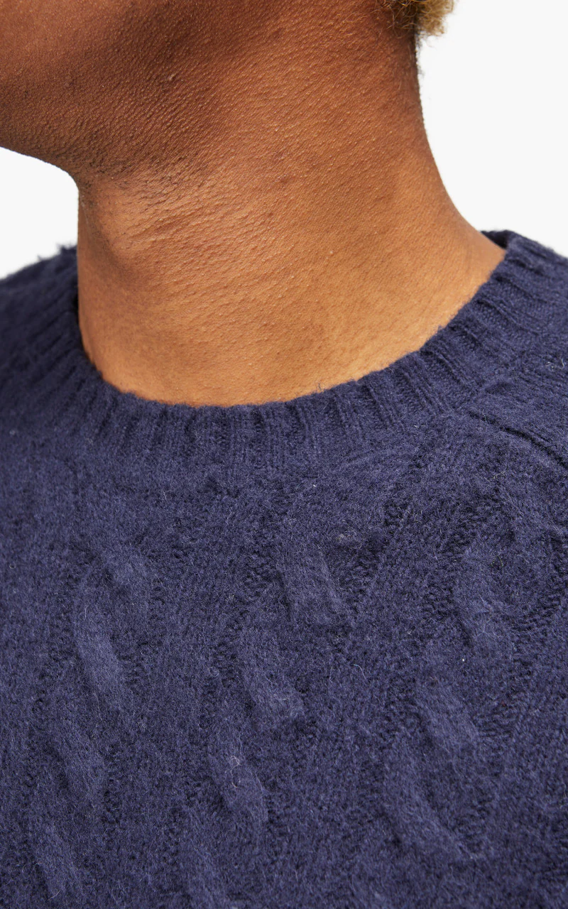 Beams Plus Crew Cable Shaggy 5G Navy - Image 6