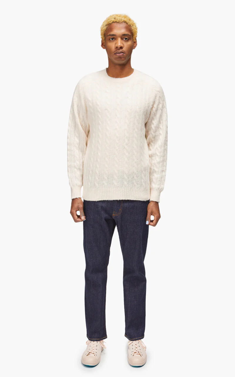 Beams Plus Crew Cable Shaggy 5G Off White - Image 2