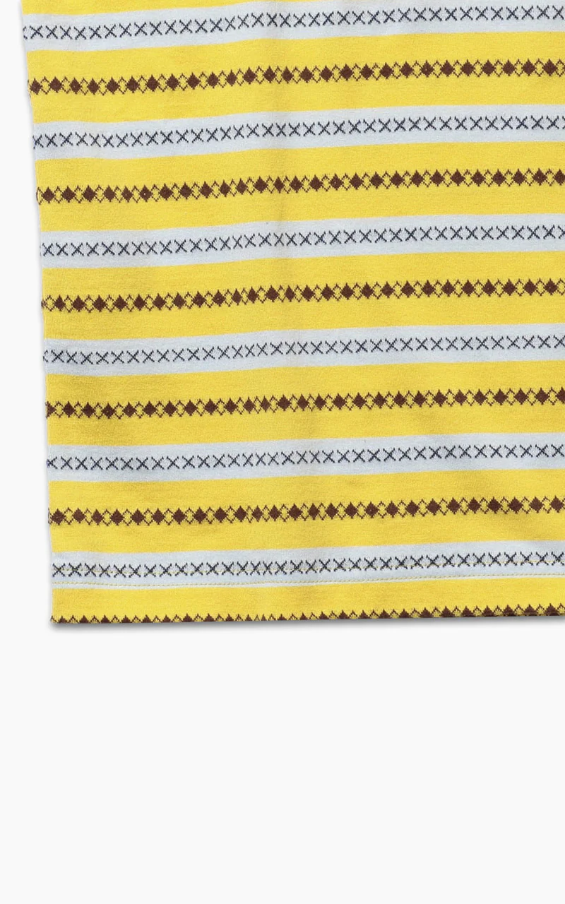 Beams Plus Jacquard Stripe Pocket T-Shirt Yellow - Image 11