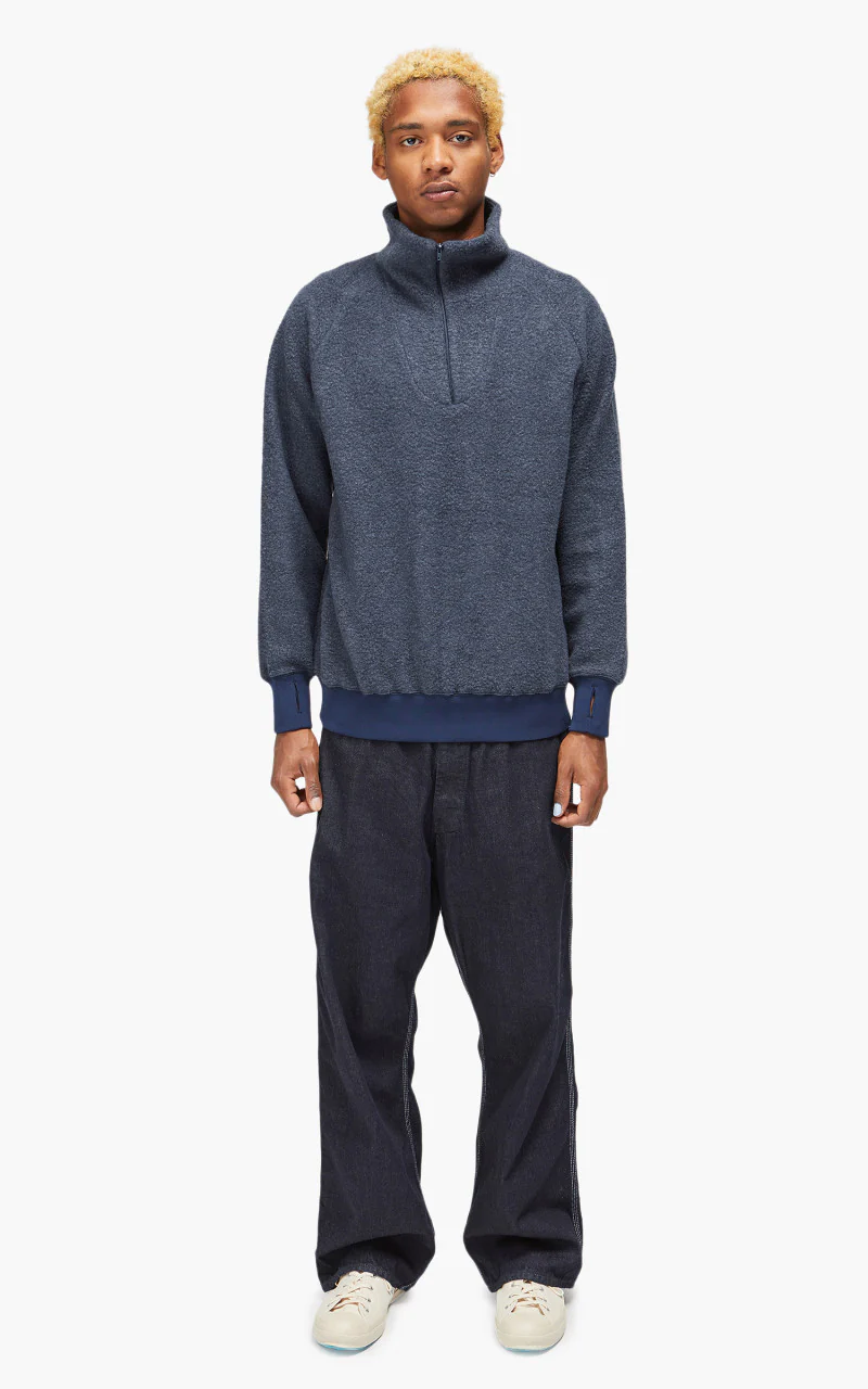 Beams Plus MIL Half Zip Fleece Navy - Image 2