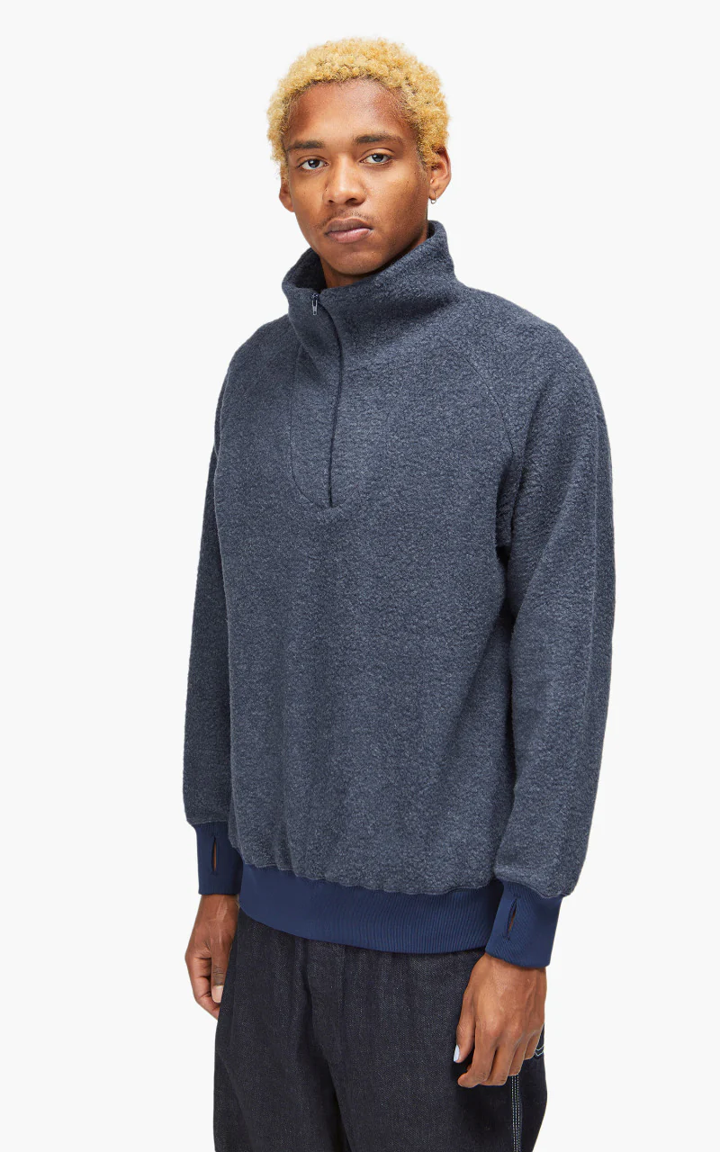 Beams Plus MIL Half Zip Fleece Navy - Image 4