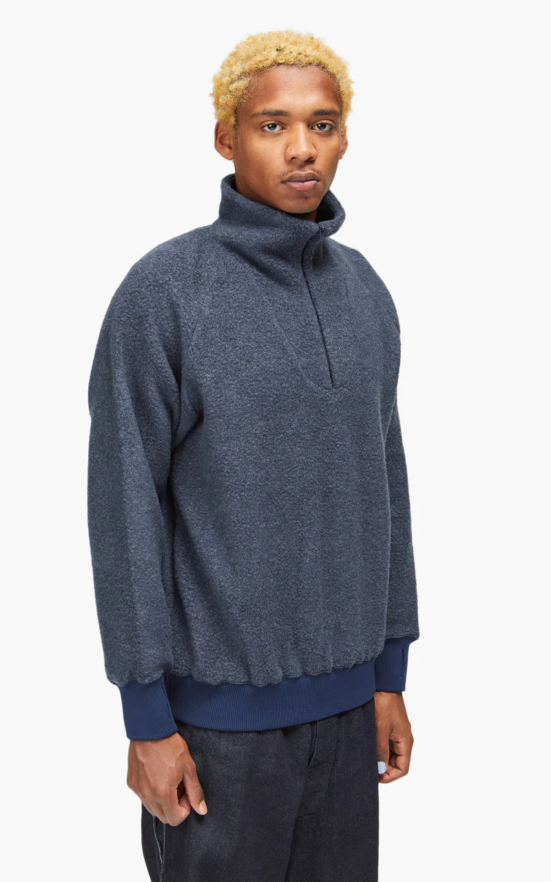 Beams Plus MIL Half Zip Fleece Navy - Image 5