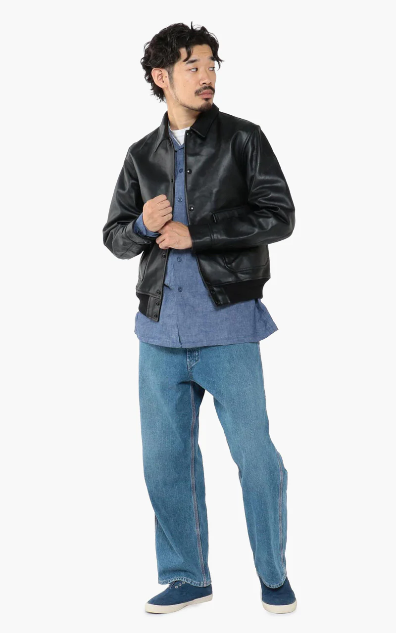 Beams Plus Military Leather Blouson Black - Image 6
