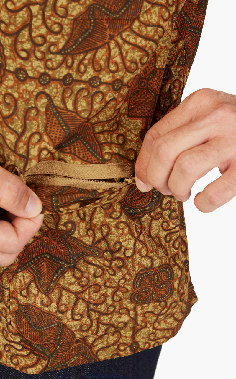 Beams Plus Short Sleeve Batik Print Beach Shirt Brown - Image 5