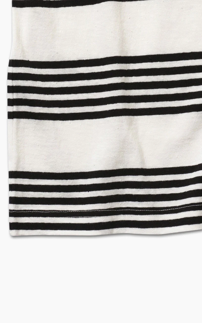 Beams Plus Stripe Pocket T-Shirt Off White - Image 12
