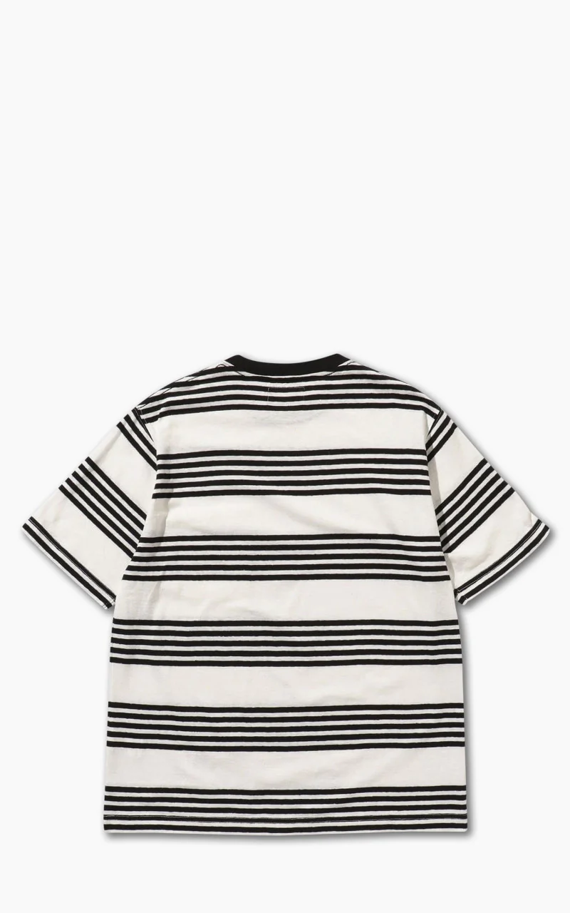 Beams Plus Stripe Pocket T-Shirt Off White - Image 3