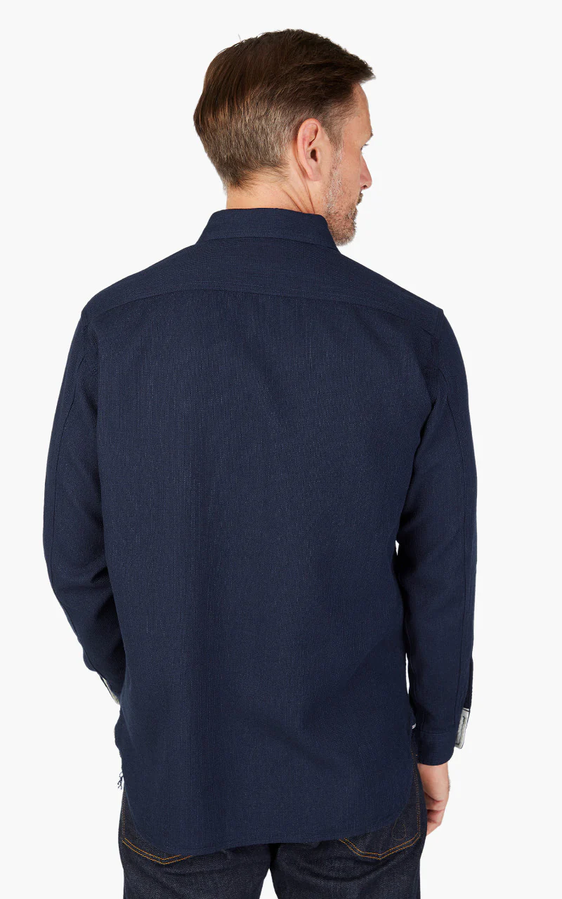 Beams Plus Work Shirt Indigo Dobby - Image 6