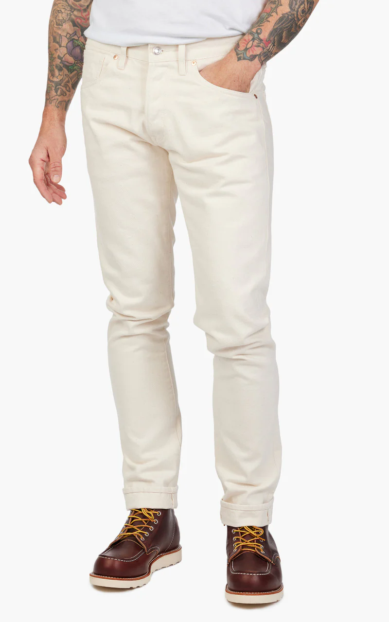Benzak B-01 Slim Selvedge Colour Denim Ecru 14oz - Image 4