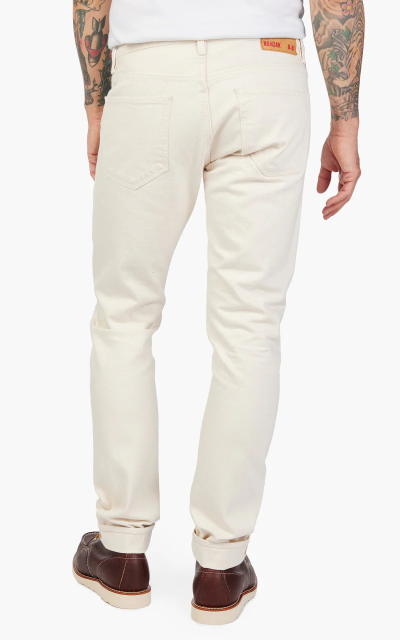 Benzak B-01 Slim Selvedge Colour Denim Ecru 14oz - Image 6