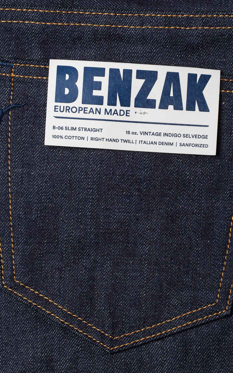 Benzak B-06 Slim Straight Special #2 Vintage Indigo Selvedge Indigo 15oz - Image 7