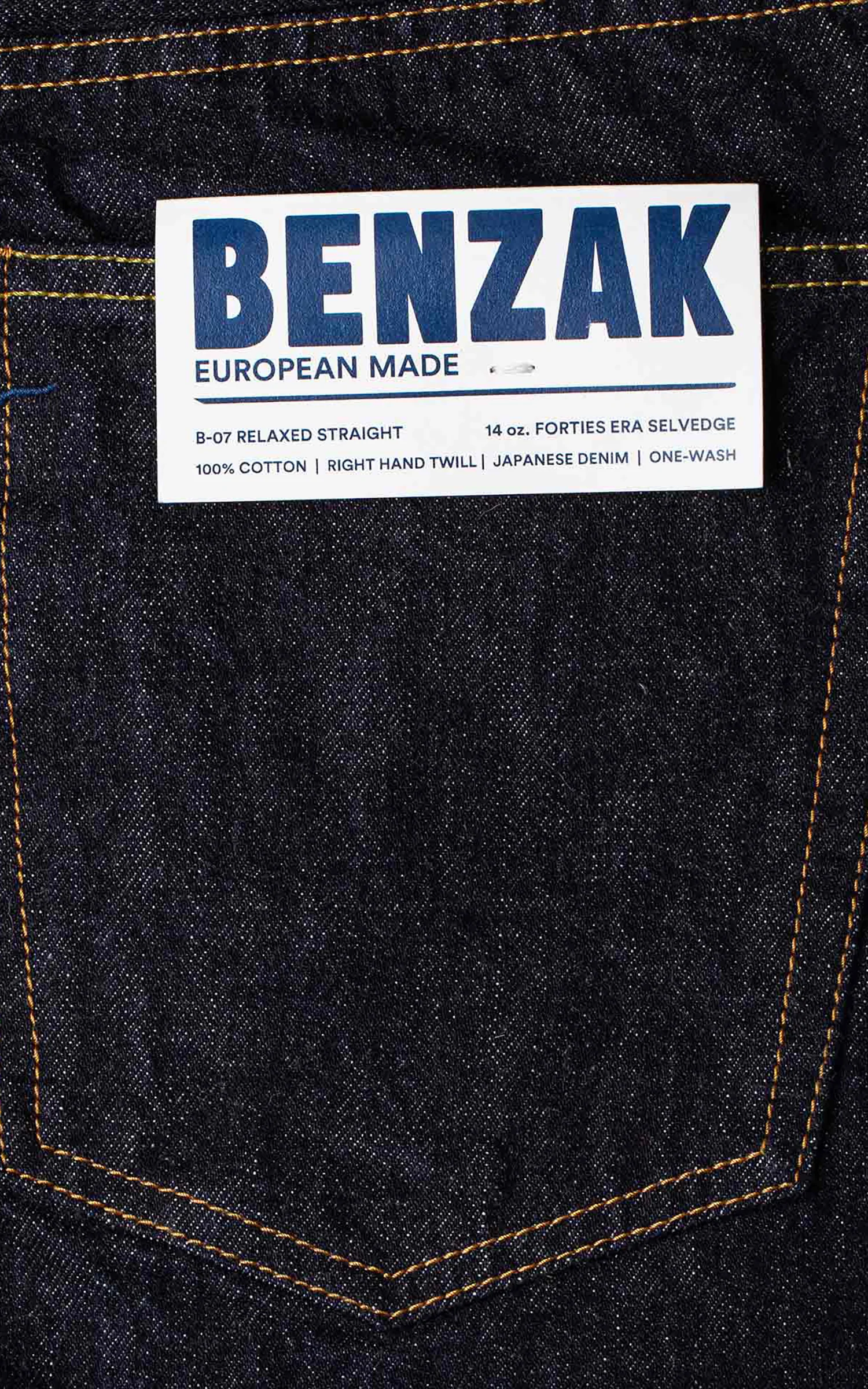 Benzak B-07 Relaxed Straight Forties Era Selvedge Indigo 14oz - Image 14