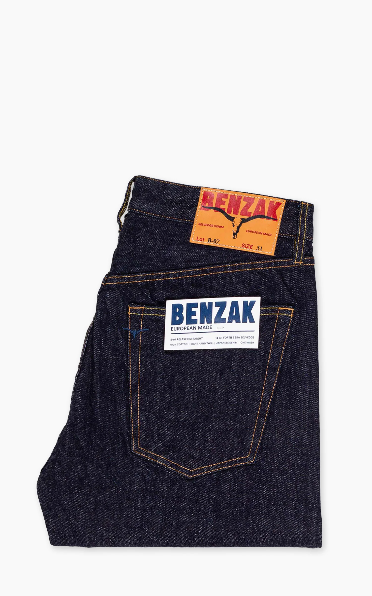 Benzak B-07 Relaxed Straight Forties Era Selvedge Indigo 14oz - Image 3