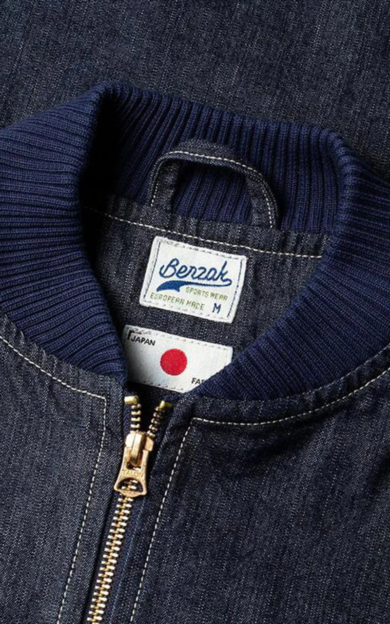 Benzak BBJ-01 Varsity Bomber Jacket Kojima Chambray 8oz - Image 3
