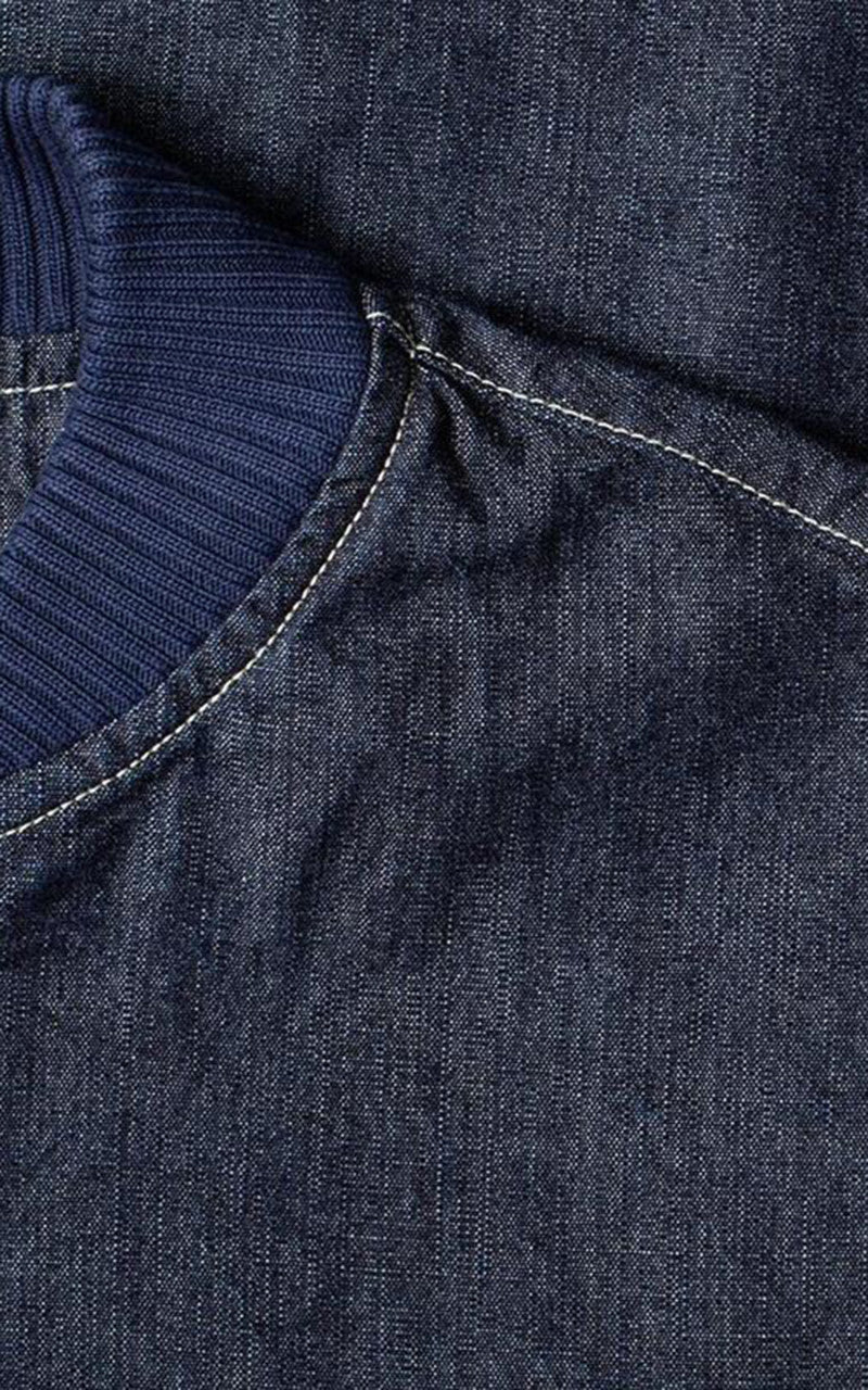Benzak BBJ-01 Varsity Bomber Jacket Kojima Chambray 8oz - Image 5