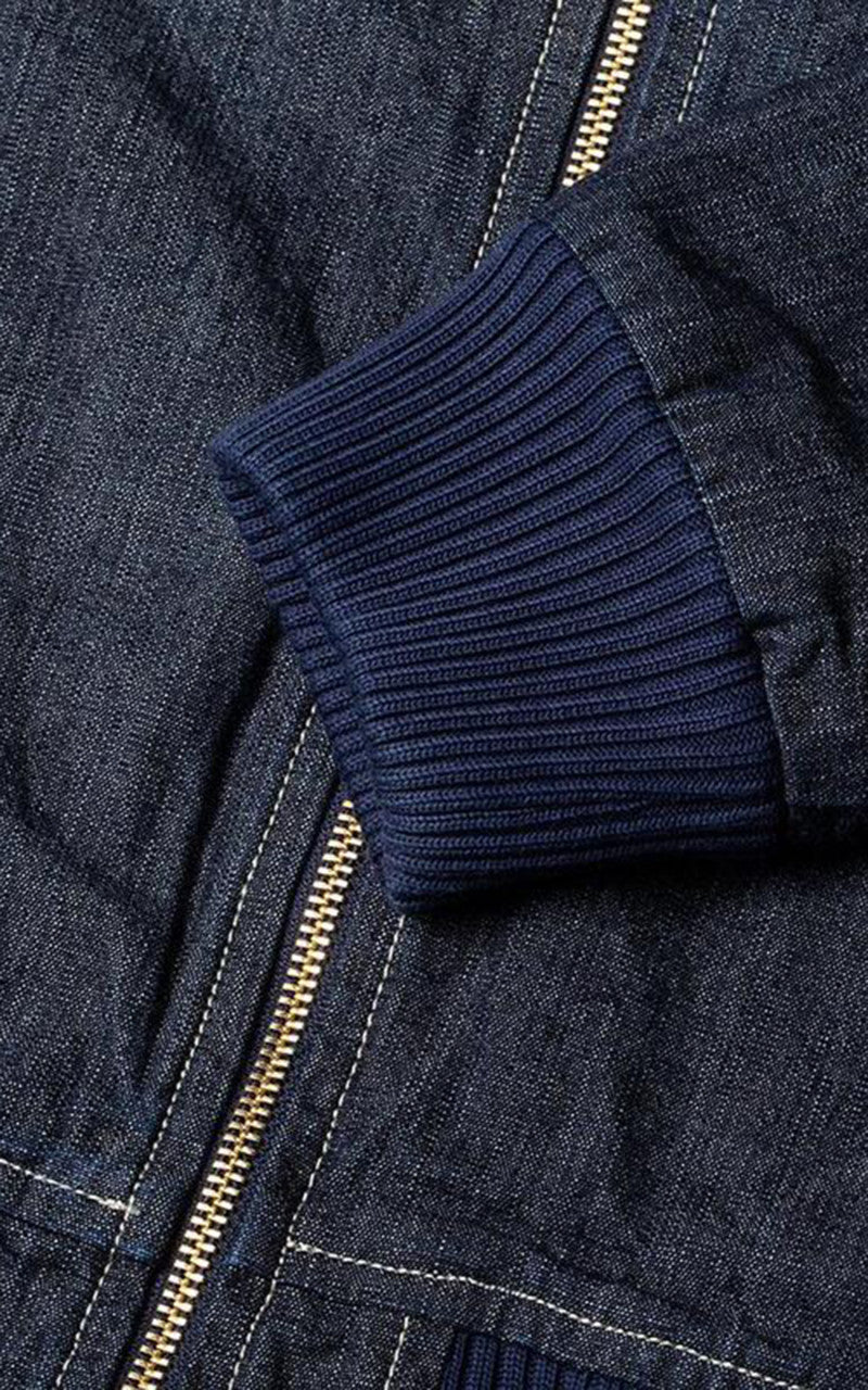 Benzak BBJ-01 Varsity Bomber Jacket Kojima Chambray 8oz - Image 6