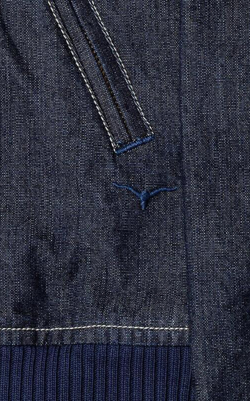 Benzak BBJ-01 Varsity Bomber Jacket Kojima Chambray 8oz - Image 7