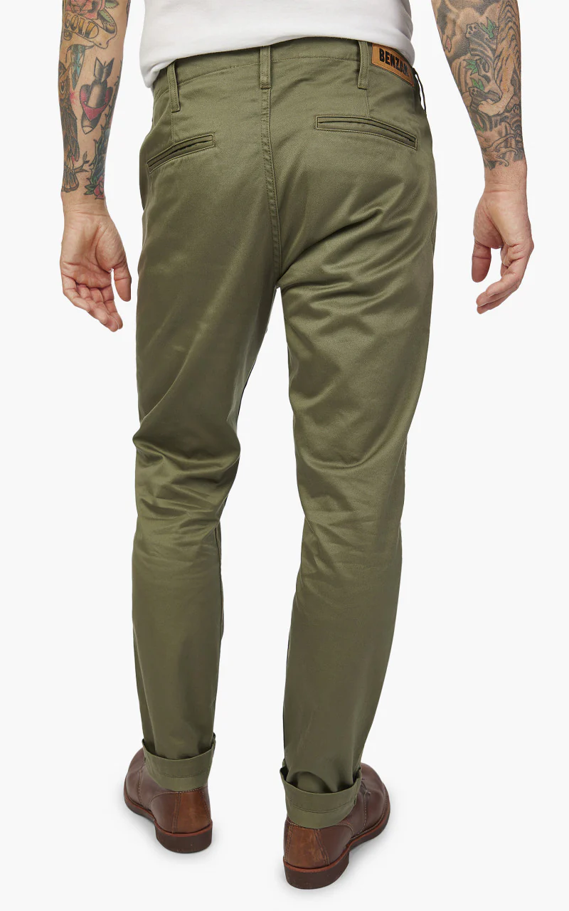 Benzak BC-04 Relaxed Chino Sateen Twill Aged Green - Image 6