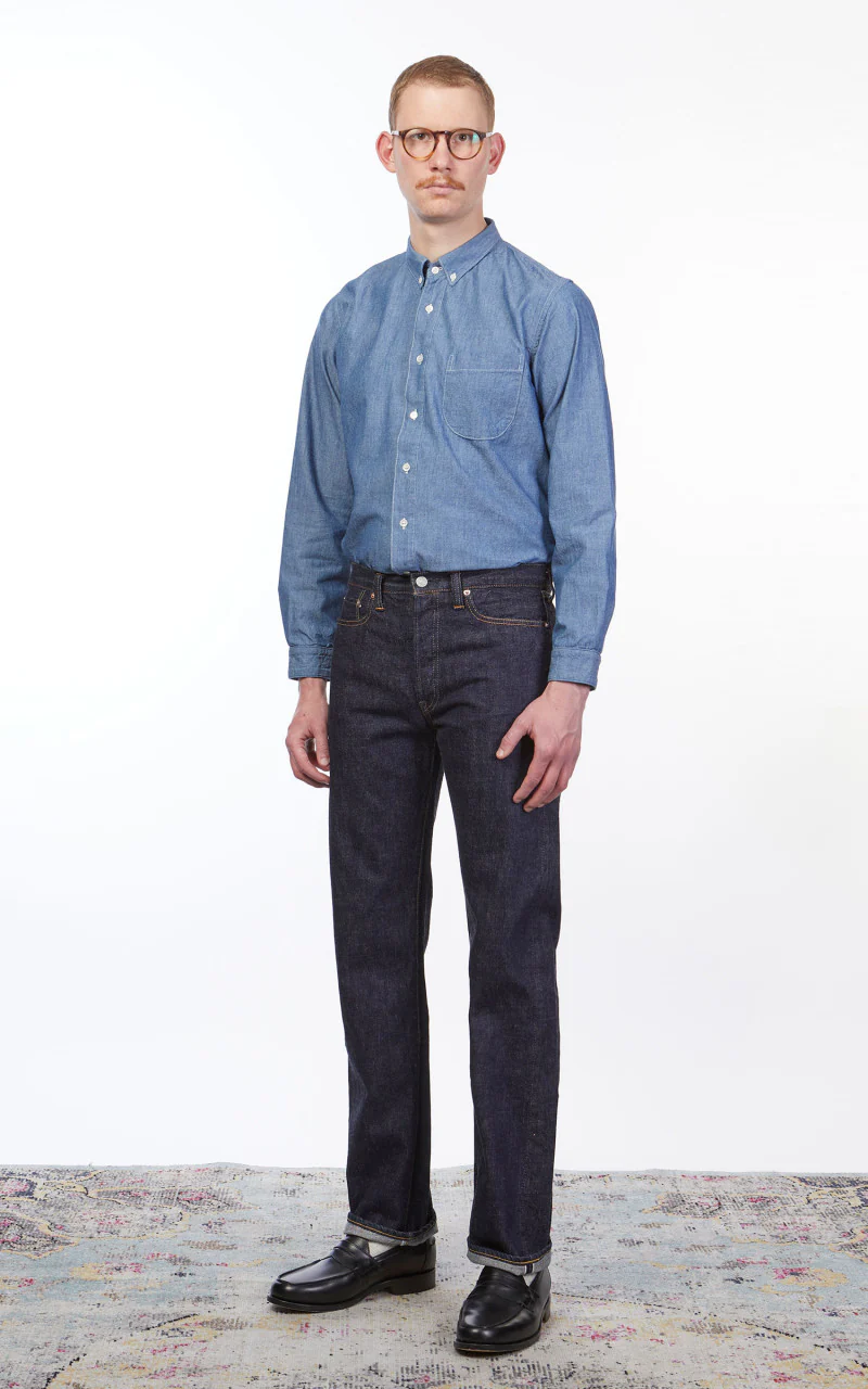Benzak BDS-02 One Pocket Shirt Indigo Chambray 5oz - Image 3