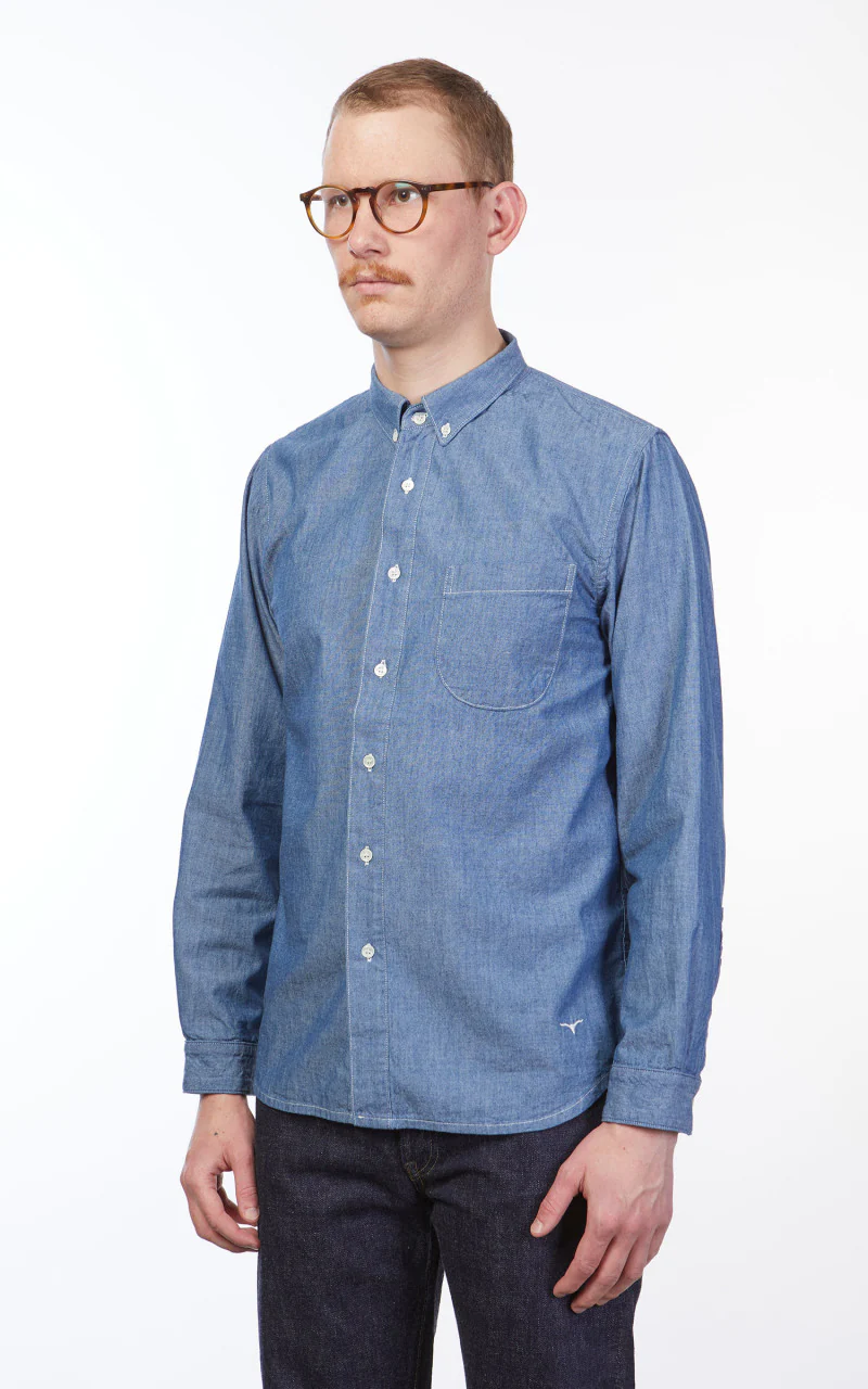 Benzak BDS-02 One Pocket Shirt Indigo Chambray 5oz - Image 4