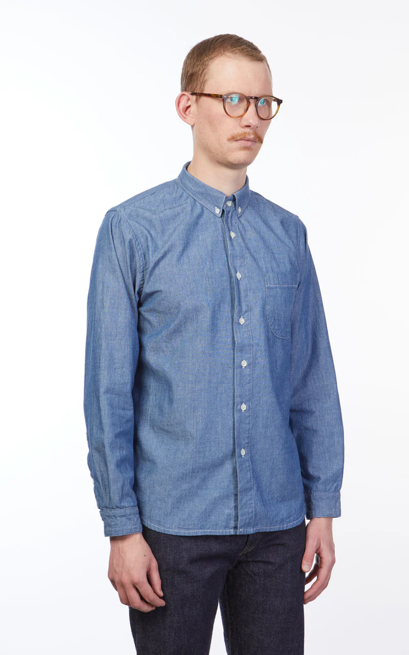Benzak BDS-02 One Pocket Shirt Indigo Chambray 5oz - Image 5