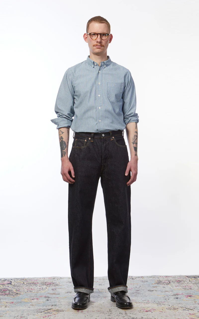 Benzak BDS-02 One Pocket Shirt Indigo/White Chambray 5oz - Image 4