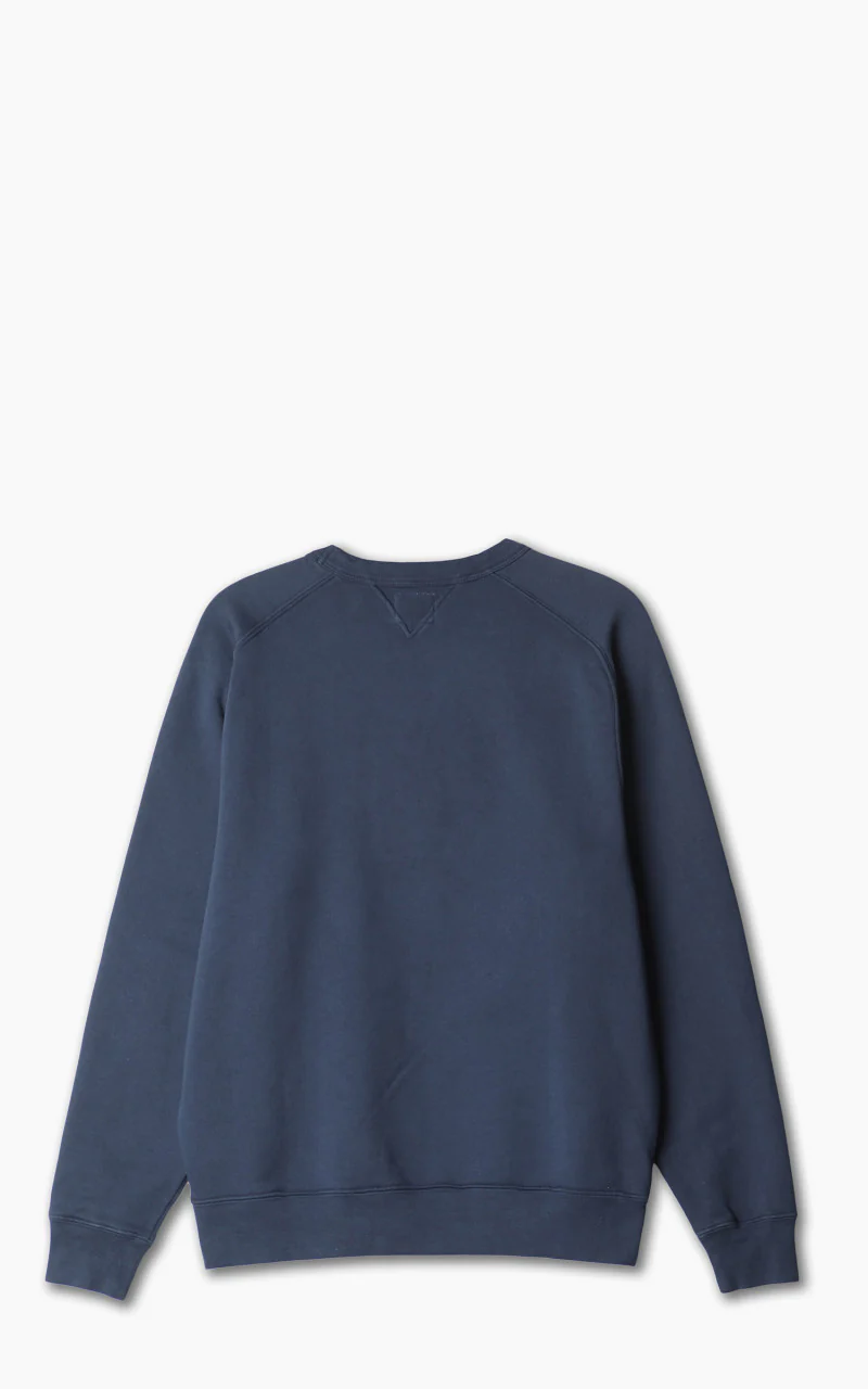 Benzak BS-09 Crew Neck Sweat Garment Dyed Brushed Fleece Navy - Image 3