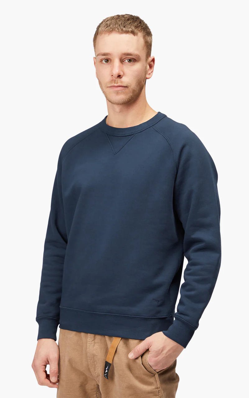 Benzak BS-09 Crew Neck Sweat Garment Dyed Brushed Fleece Navy - Image 5