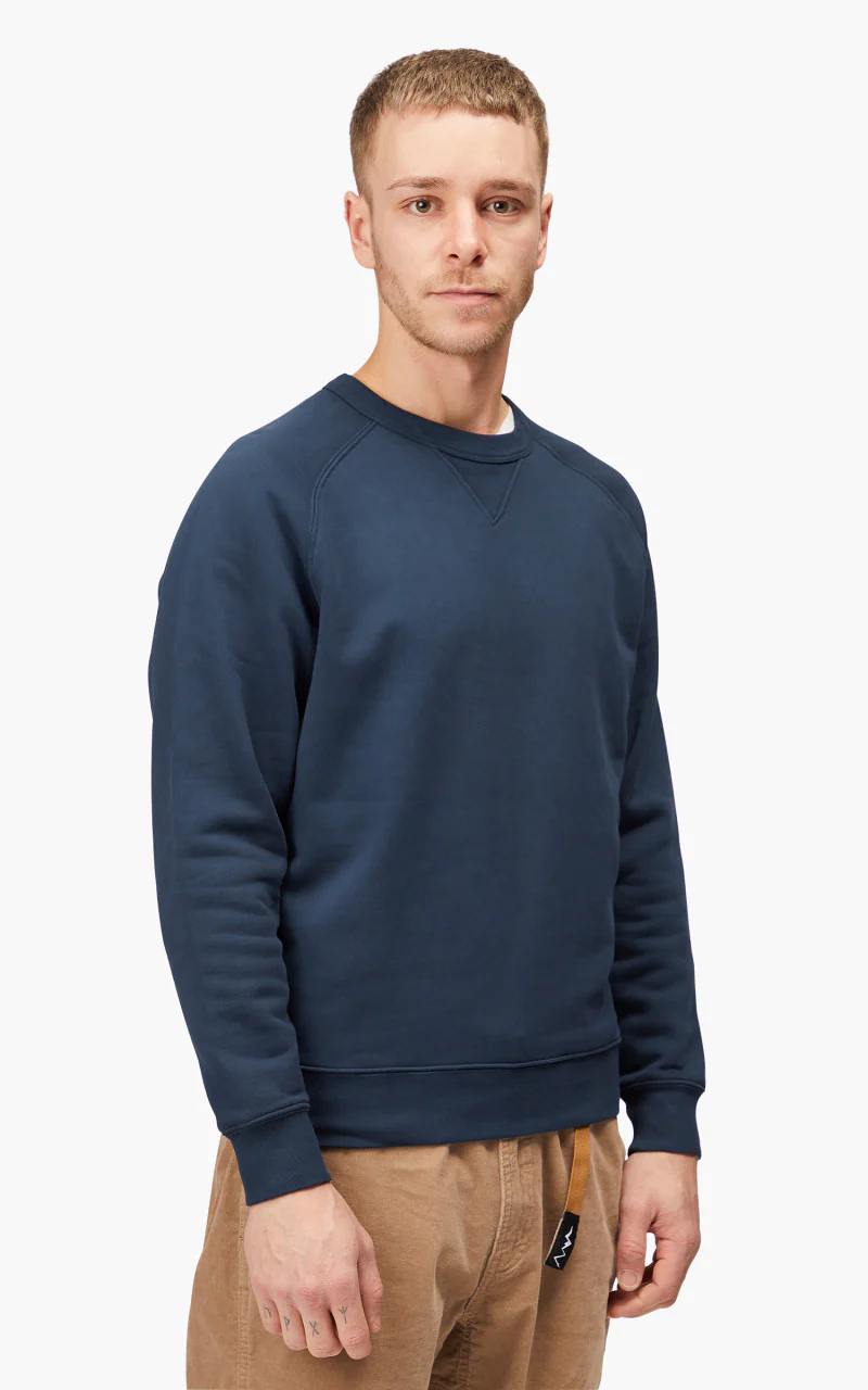 Benzak BS-09 Crew Neck Sweat Garment Dyed Brushed Fleece Navy - Image 6