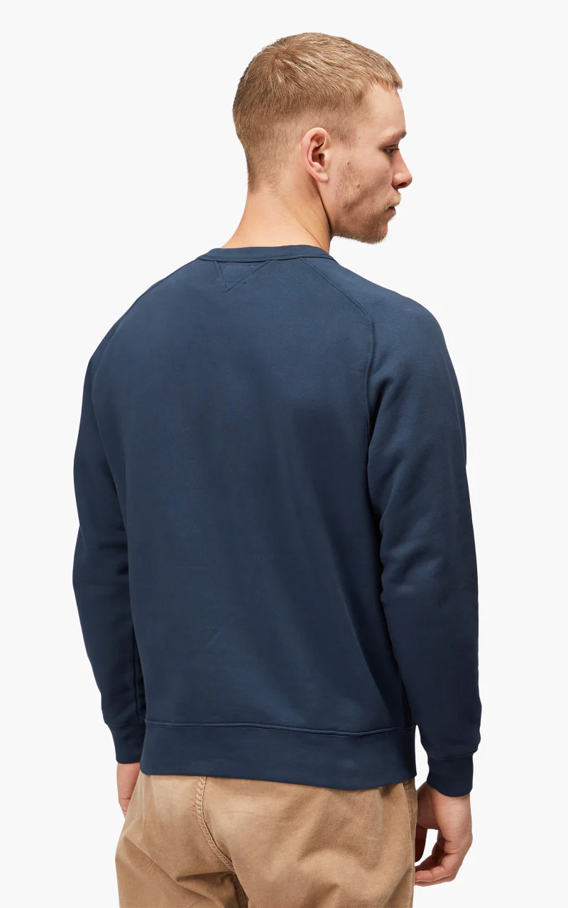 Benzak BS-09 Crew Neck Sweat Garment Dyed Brushed Fleece Navy - Image 7