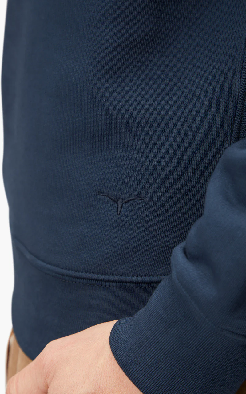 Benzak BS-09 Crew Neck Sweat Garment Dyed Brushed Fleece Navy - Image 8