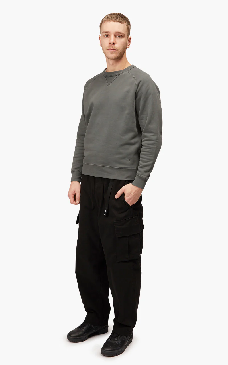 Benzak BS-09 Crew Neck Sweat Garment Dyed Brushed Fleece Stone - Image 4