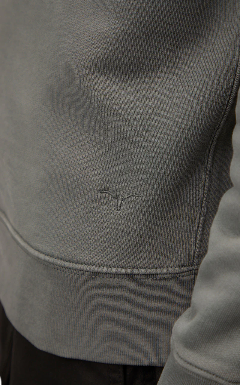 Benzak BS-09 Crew Neck Sweat Garment Dyed Brushed Fleece Stone - Image 8