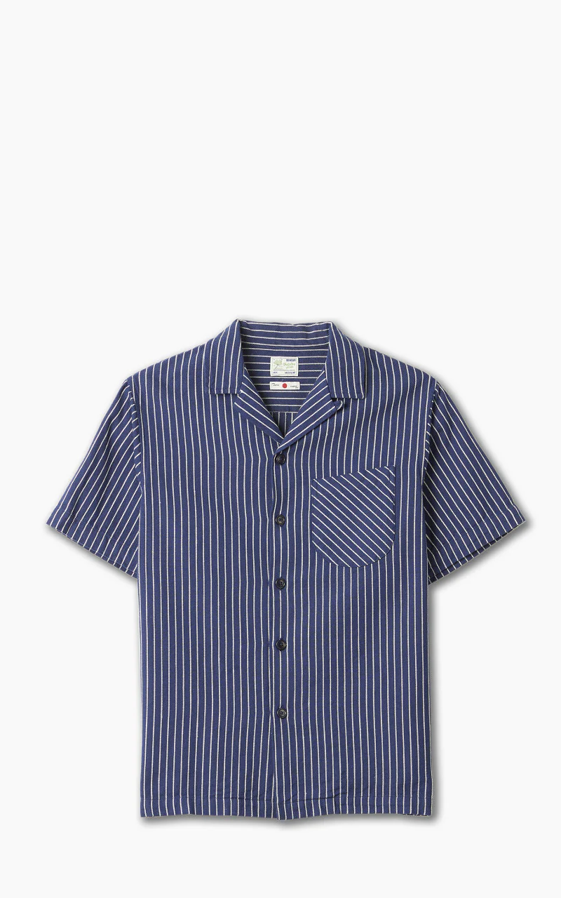 Benzak BSS-01 Holiday Shirt Navy Dobby Stripe 6.5oz