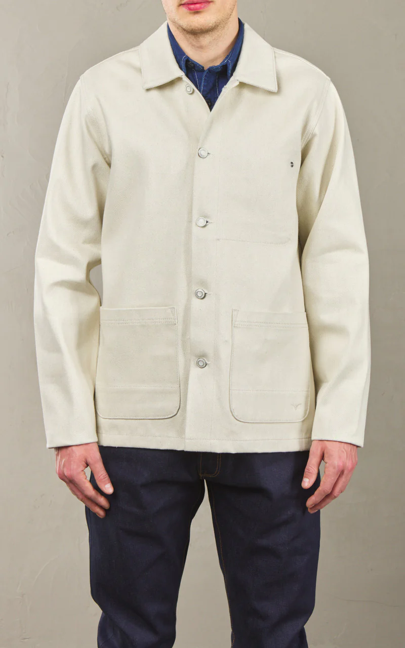 Benzak BWJ-01 Worker Jacket "Paint Roller" Selvedge Ecru 14oz - Image 2