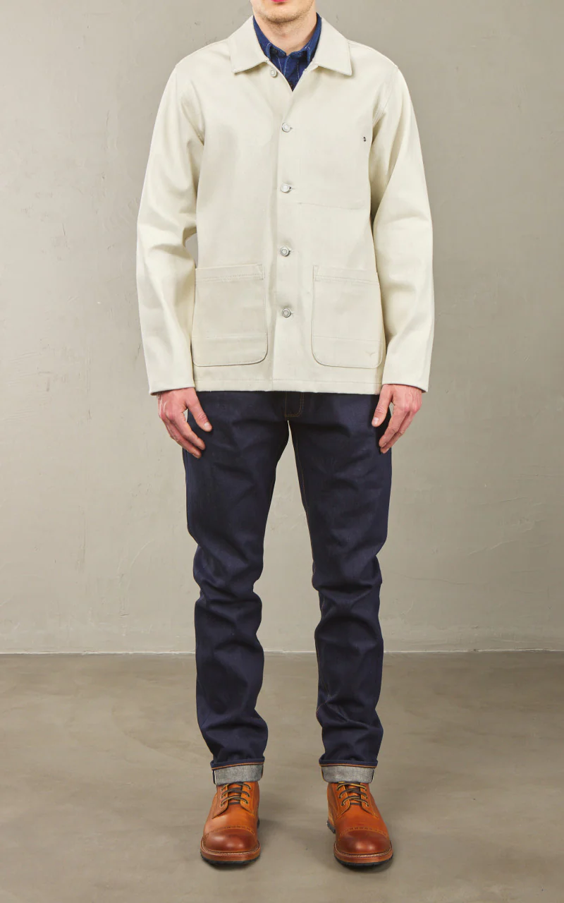 Benzak BWJ-01 Worker Jacket "Paint Roller" Selvedge Ecru 14oz - Image 4