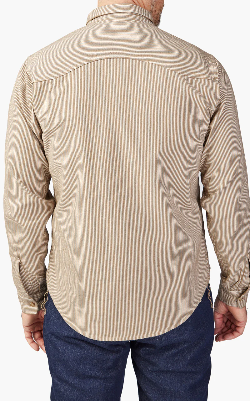 Benzak BWS-01 Work Shirt Brown Cord Stripe 6.5oz - Image 6