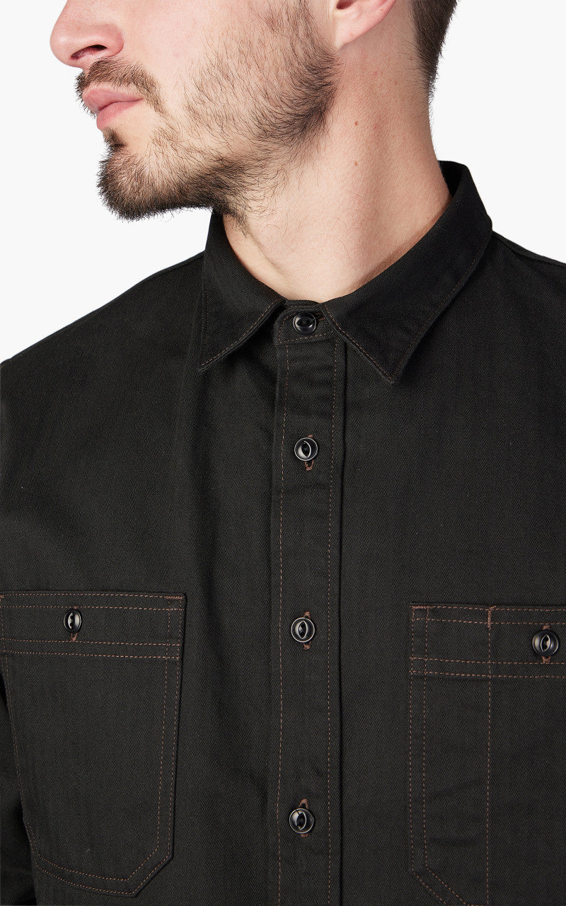 Benzak BWS-02 Utility Shirt Herringbone Black 8oz - Image 5