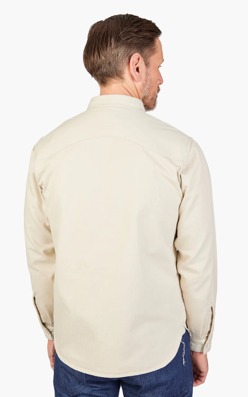 Benzak BWS-02 Utility Shirt Herringbone Ivory 8oz - Image 5
