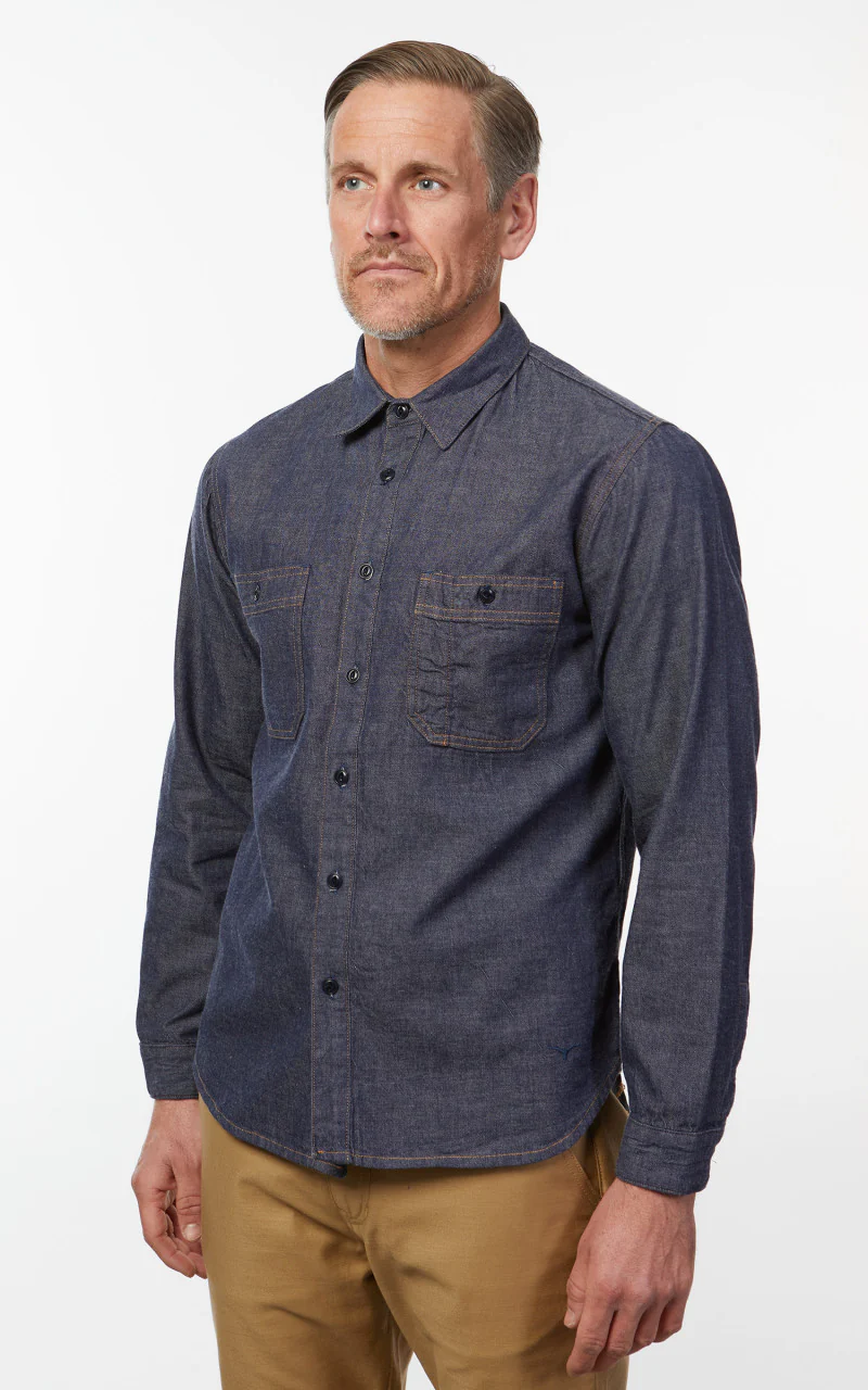 Benzak BWS-02 Utility Shirt LHT Selvedge Denim Indigo - Image 4
