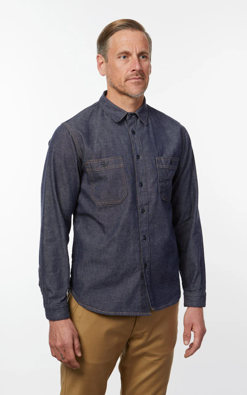 Benzak BWS-02 Utility Shirt LHT Selvedge Denim Indigo - Image 5