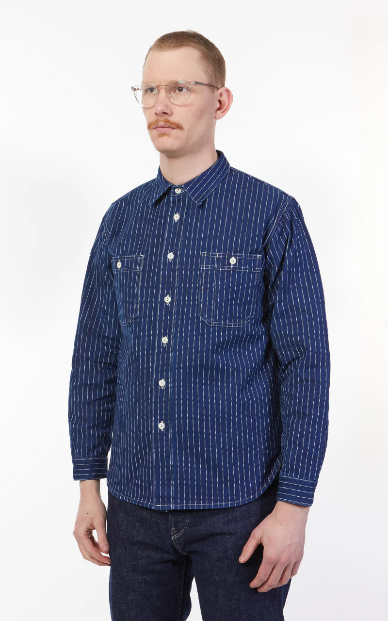 Benzak BWS-02 Utility Shirt Selvedge Canvas Wabash Indigo - Image 4